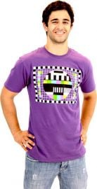  Checkered Test Pattern Purple Mens T-shirt at Amazon