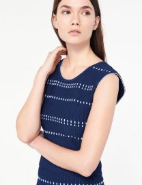  Elasticated Knit Sleeveless Sweater at Sandro