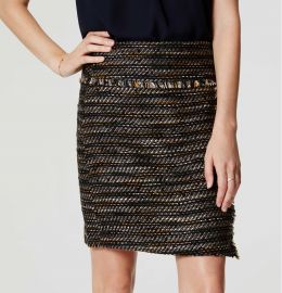  Fringe Tweed Wrap Skirt at Loft