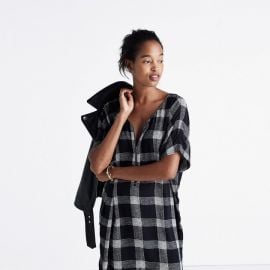  Zip-front Dress in Buffalo Sketch at Madewell