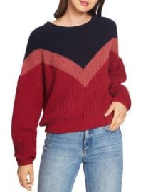 1 STATE Chevron Crewneck Sweater Women - Bloomingdale s at Bloomingdales