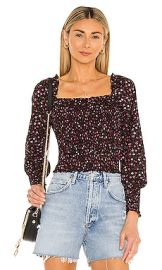 1 STATE Ditsy Refresh Blouse in Rich Black Multi at Revolve