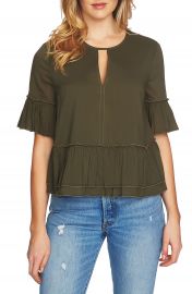 1 STATE Keyhole Peplum Blouse at Nordstrom