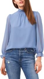 1.STATE Smocked Neck Long Sleeve Blouse at Nordstrom