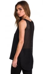 10 CROSBY DEREK LAM Mesh Back V Neck Top in Black  REVOLVE at Revolve