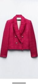 100 Authentic ZARA Double Breasted Frayed Cropped Blazer 8990Tax Size XS eBay at eBay