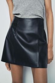 100 Leather Short Skirt Zw Collection Limited Edition at Zara