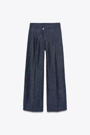 100 Linen Cross Waist Pants at Zara