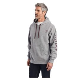 10040817 Ariat Men39s Logo Hoodie - Heather Grey The Wire Horse at The Wire Horse