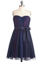 Strapless purple dress at Modcloth