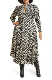 11 Honore Leela Zebra Print Long Sleeve Dress at Nordstrom