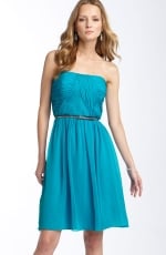 Strapless blue dress at Nordstrom