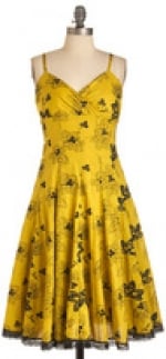 Yellow dress in the style of Lemon Breeland at Modcloth