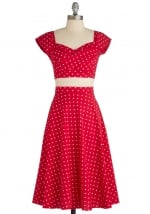 Red midi dress at Modcloth