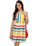 Rainbow striped dress at Lulus