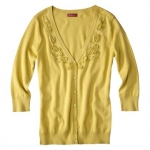 Yellow cardigan with flower detailing at Target