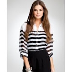 Sheer striped top like Zoes at Bebe