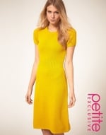 Yellow short sleeve midi dress at Asos