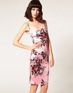 Floral satin dress at Asos