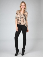 Brown and black print blouse from Hart of Dixie at Pink Mascara