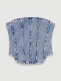 123LUSTIA Denim bustier - Tops Shirts - Majecom at Maje