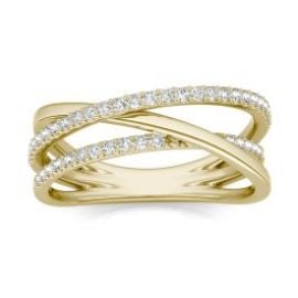 13 CTW Round Caydia Lab Grown Diamond Triple Crossover Ring 14K Yellow Gold  Charles amp Colvard at Charles and Colvard