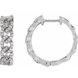 14K White 12 CTW Lab-Grown Diamond Hoop Earrings Stuller at Stuller