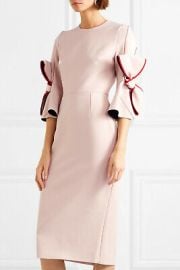 1535 NEW Roksanda Lavete Bow Embellished Crepe Midi Dress NUDE Pink UK 10 US 6 eBay at eBay