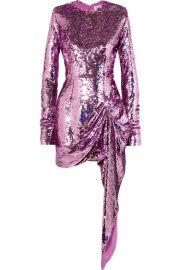 16ARLINGTON - Draped sequined crepe mini dress at Net A Porter