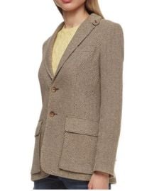 174 Womenaposs Polo Ralph Lauren Brown Herringbone Blazer Jacket 10 elbow patch eBay at eBay