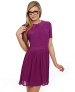 Purple peter pan collared dress at Lulus