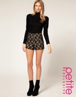 Black lace shorts at Asos