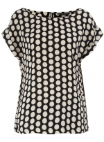 Black polka dot blouse at Dorothy Perkins