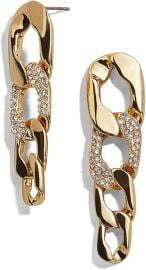 18K Gold Plated Chain Link Earrings for Women Dainty Fashion Sparkling Crystal Symmetrical Chain Link Vintage Curb Minimalist Cool Dangle Drop Stud Earrings Jewelry at Amazon