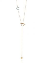 18K Yellow Gold Plated Sterling Silver CZ Toggle Lariat Necklace at Nordstrom Rack