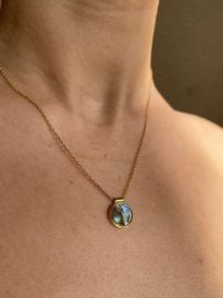 18k Gold Plated Silver Abalone Shell Pendant Necklace Free Gift Wrapped With Personalised Option - at Etsy