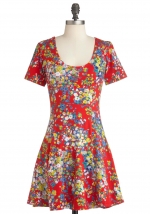 Red floral dress at Modcloth