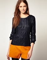 Navy blue knit sweater at Asos