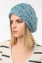 Blue knit beret at Urban Outfitters