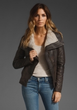 Brown and sheepskin jacket like Alexs at Revolve