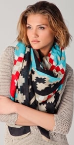 Blue and red patterned scarf like Alexs at Shopbop