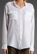 White long sleeve blouse at Revolve