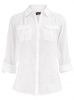 White long sleeve blouse at Dorothy Perkins