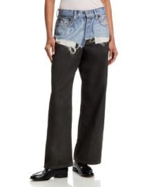1981 Trompe-L\'œil Two Tone Pinstripe Wide Leg Jeans at Bloomingdales