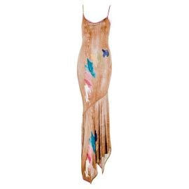 1990s John Galliano Brown Spaghetti Straps Bias Cut Dress at 1stDibs