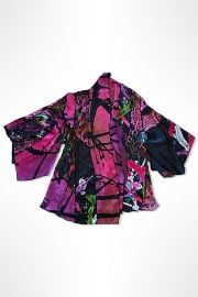 1990s Silk Print Butterfly Wing Blouse Selected By Ritual Vintage at Free People