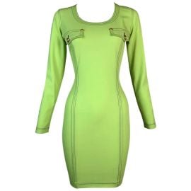 1992 Gianni Versace Neon Green Bodycon Mini Dress at 1st Dibs