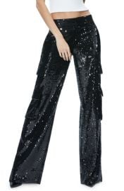 1Alice Olivia Hayes Sequin Wide Leg Cargo Pants at Nordstrom