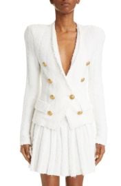 1Balmain Collarless Tweed Knit Jacket at Nordstrom