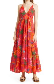 1FARM Rio Good Vibes Print Cotton Sundress in Red Size Small at Nordstrom